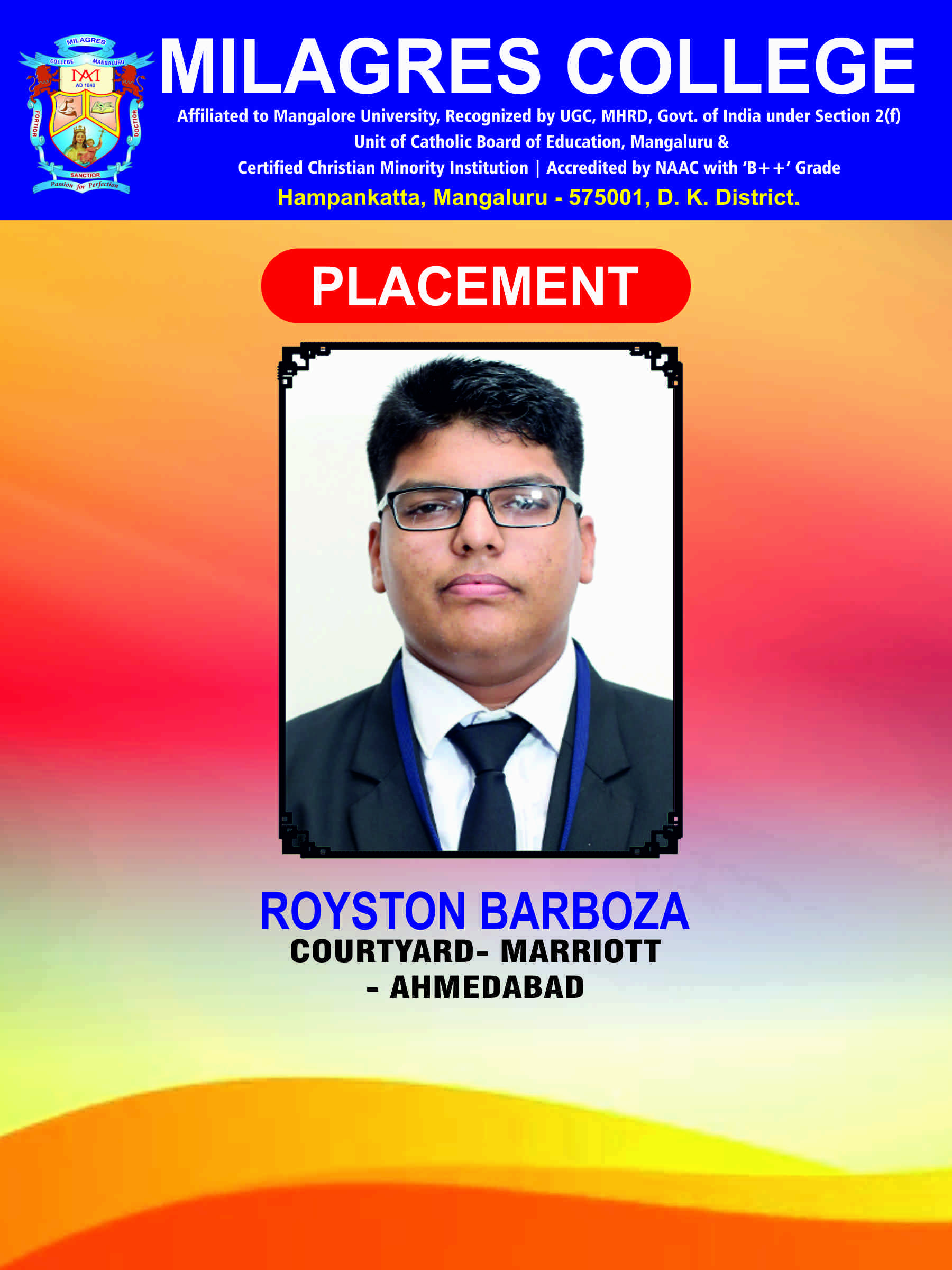 Successfully placed student